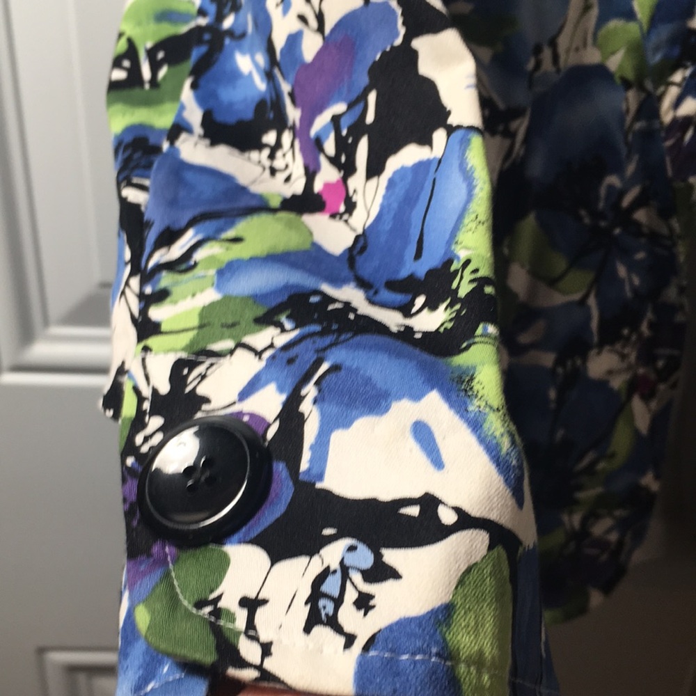 Elementz Petite Two Button Jacket With Blue Flowe… - image 3